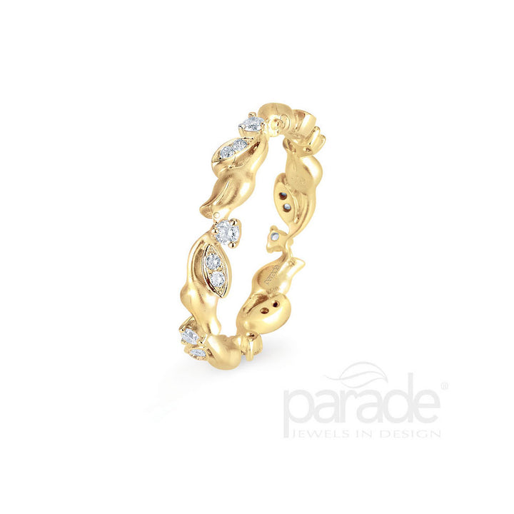 Diamond Lyria Leaves Eternity Band