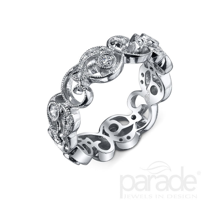 Diamond Milgrain Band