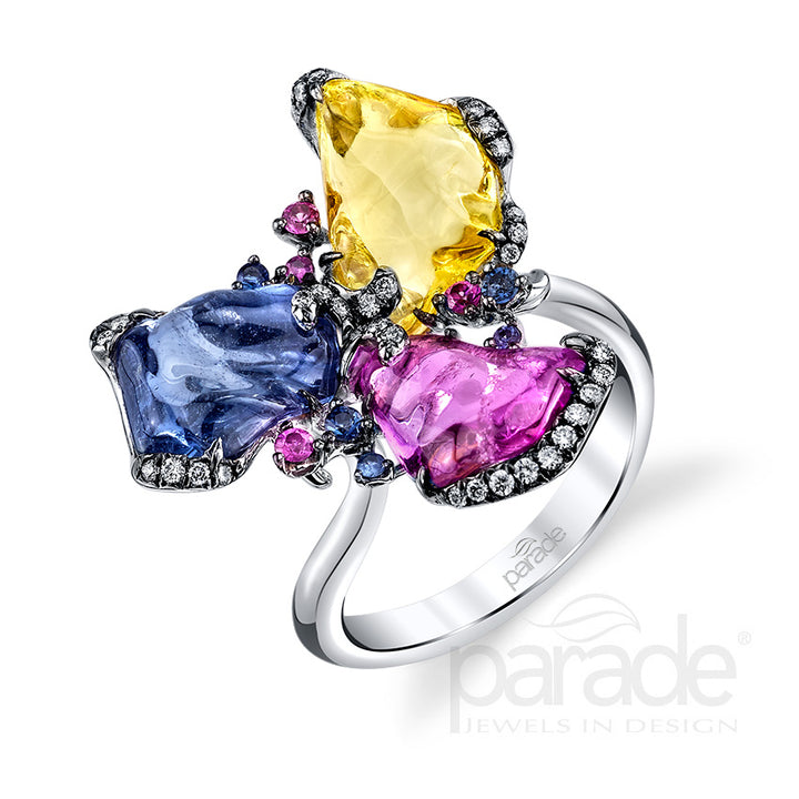Yellow Sapphire & Diamond Ring