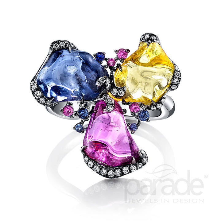 Yellow Sapphire & Diamond Ring