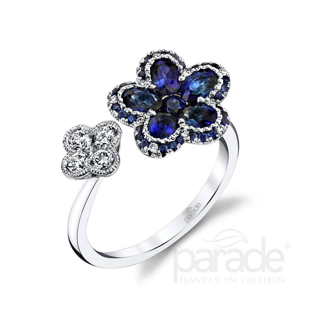 1.23 Carat Blue Sapphire & Diamond Ring