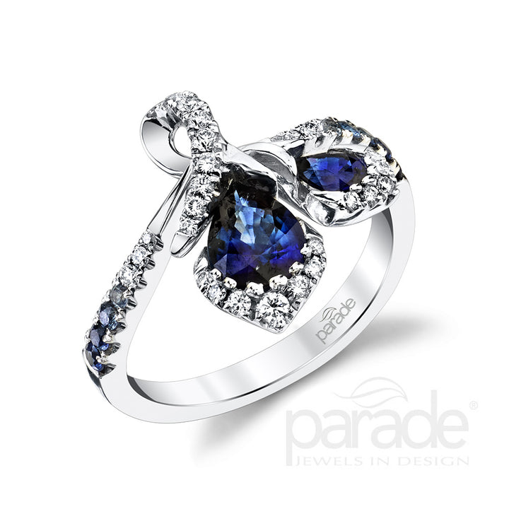 Blue Sapphire & Diamond Band