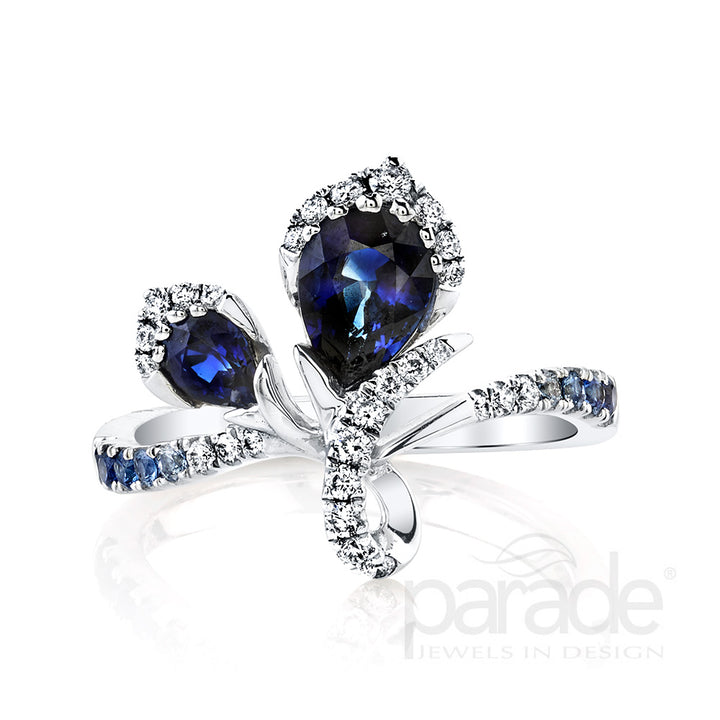 Blue Sapphire & Diamond Band