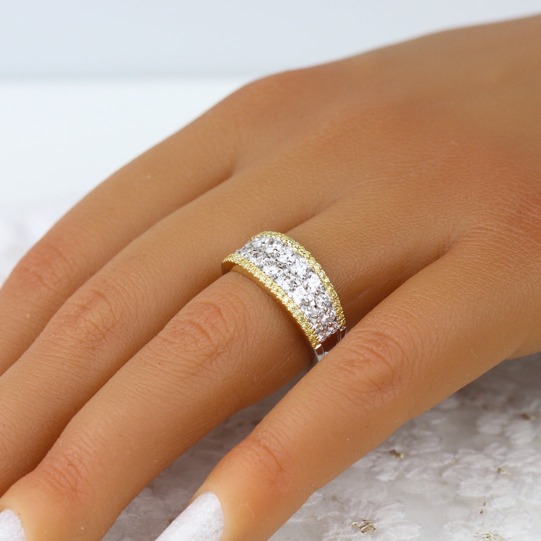 1.58 Carat Fancy Yellow Diamond Band
