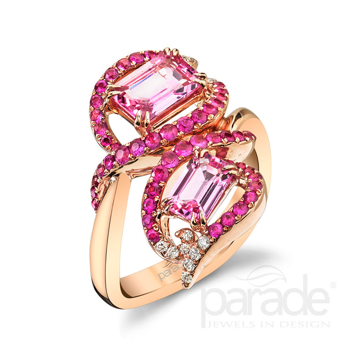Pink Sapphire & Diamond Ring