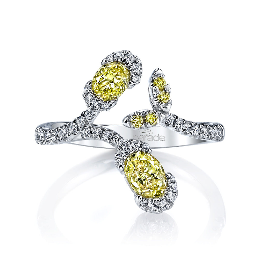 0.87 Carat Fancy Yellow Diamond Ring