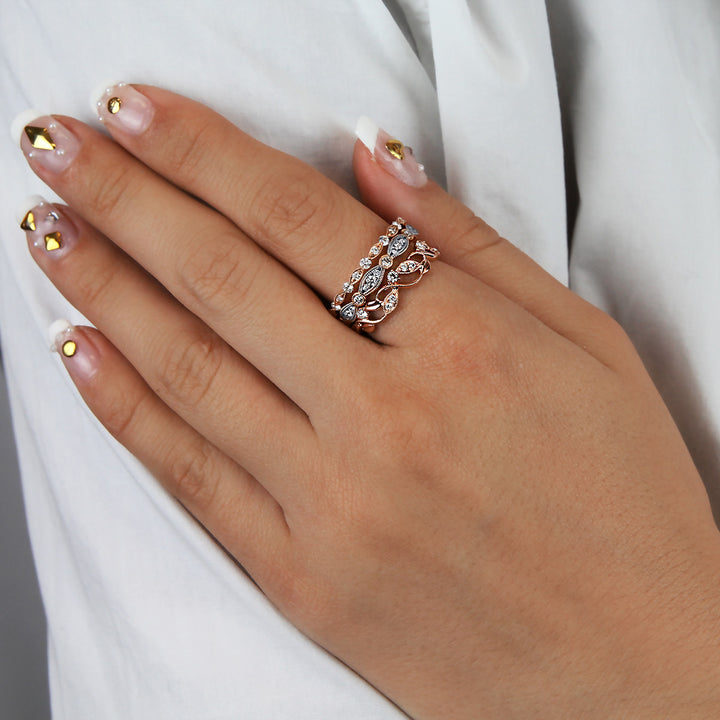 Marquise Diamond Milgrain Eternity Band