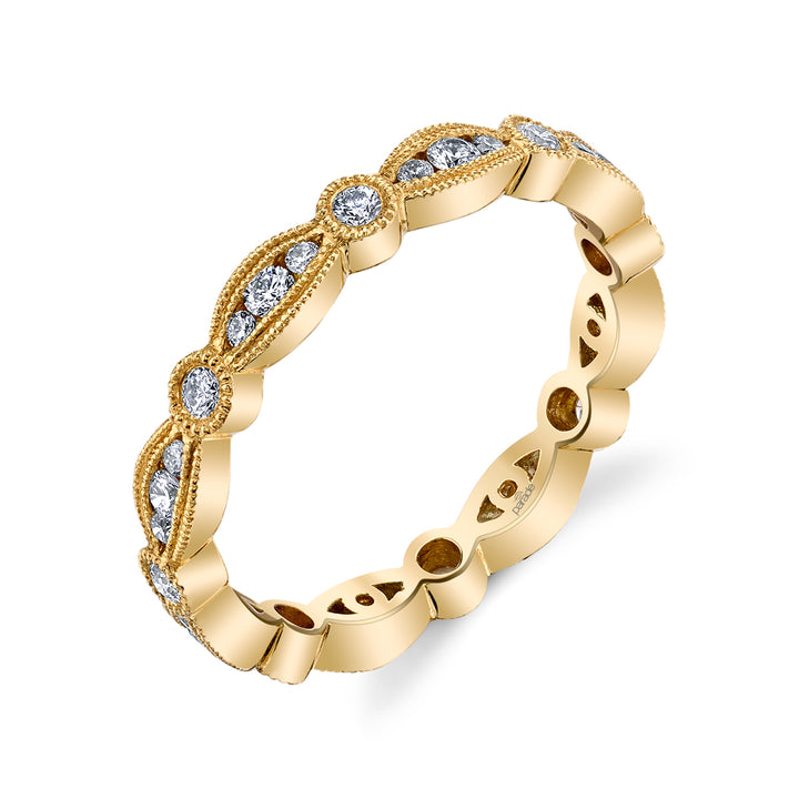 Marquise Diamond Milgrain Eternity Band
