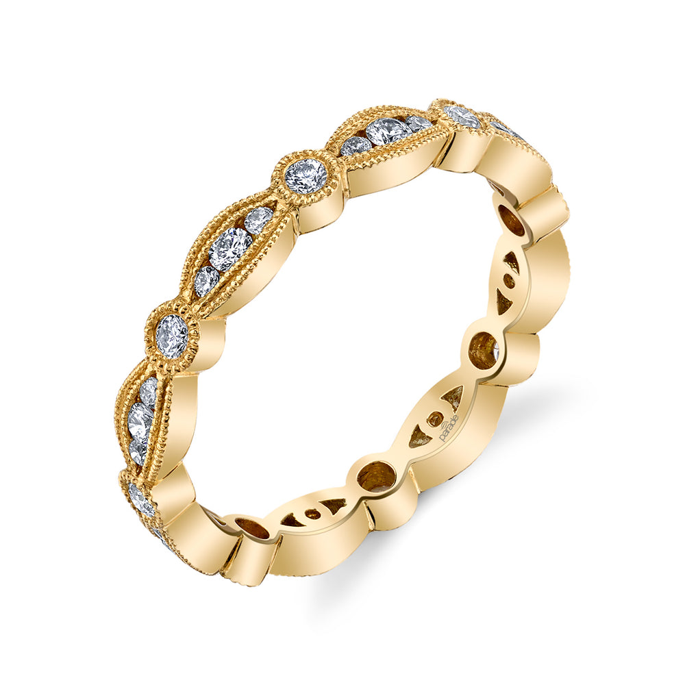 Marquise Diamond Milgrain Eternity Band
