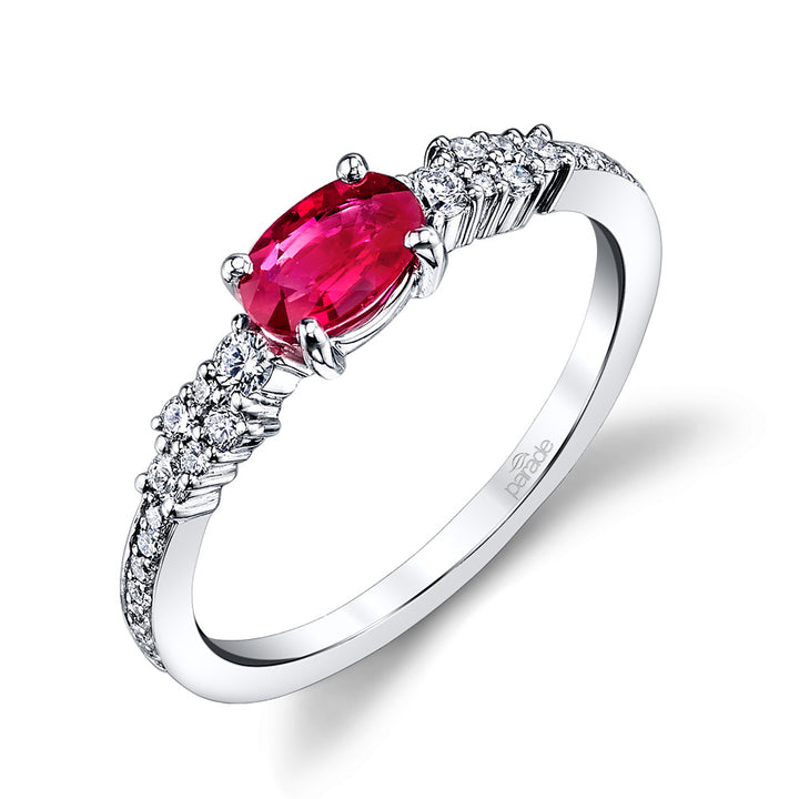 Oval Ruby & Diamond Band
