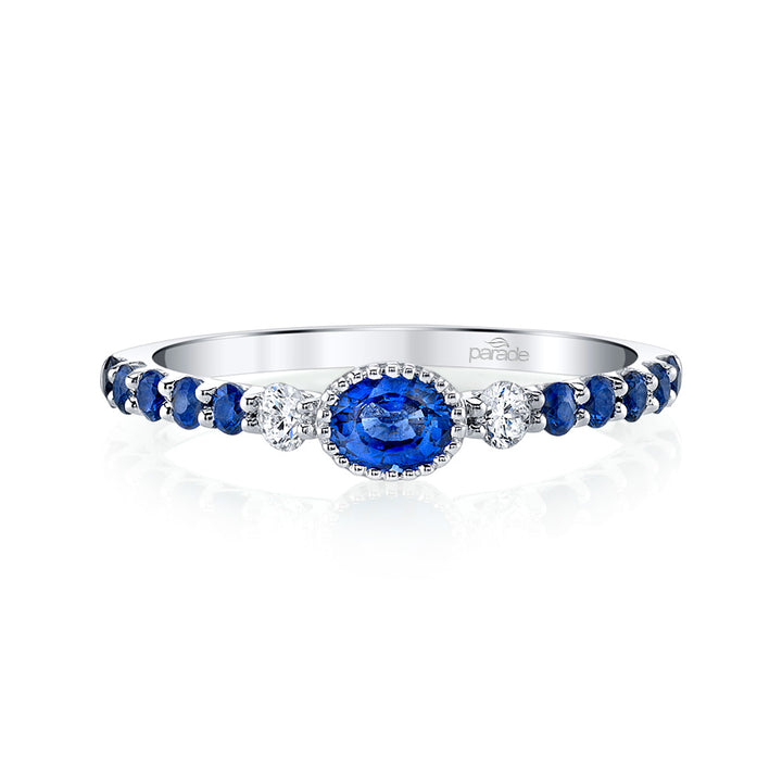 Blue Sapphire & Diamond Ring