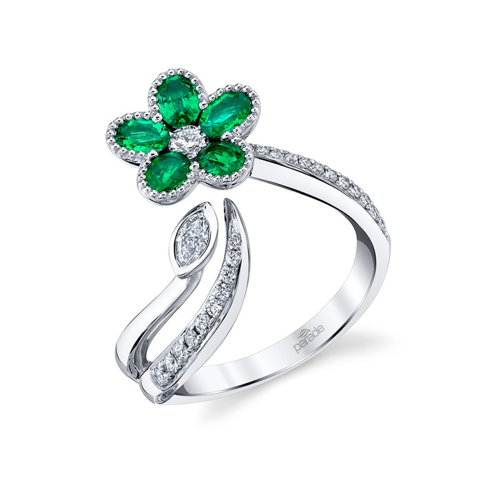 Oval Emerald & Diamond Band