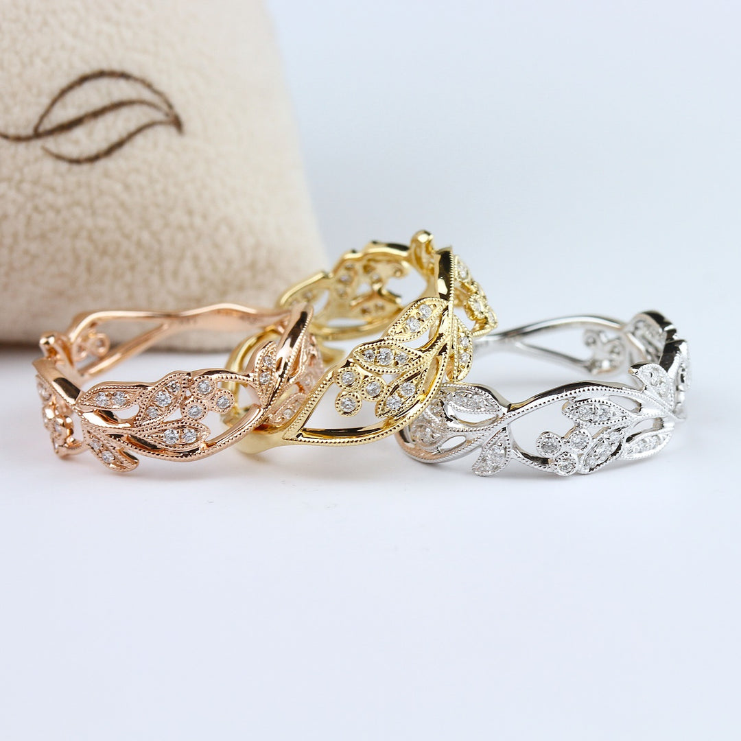 Diamond Milgrain Band