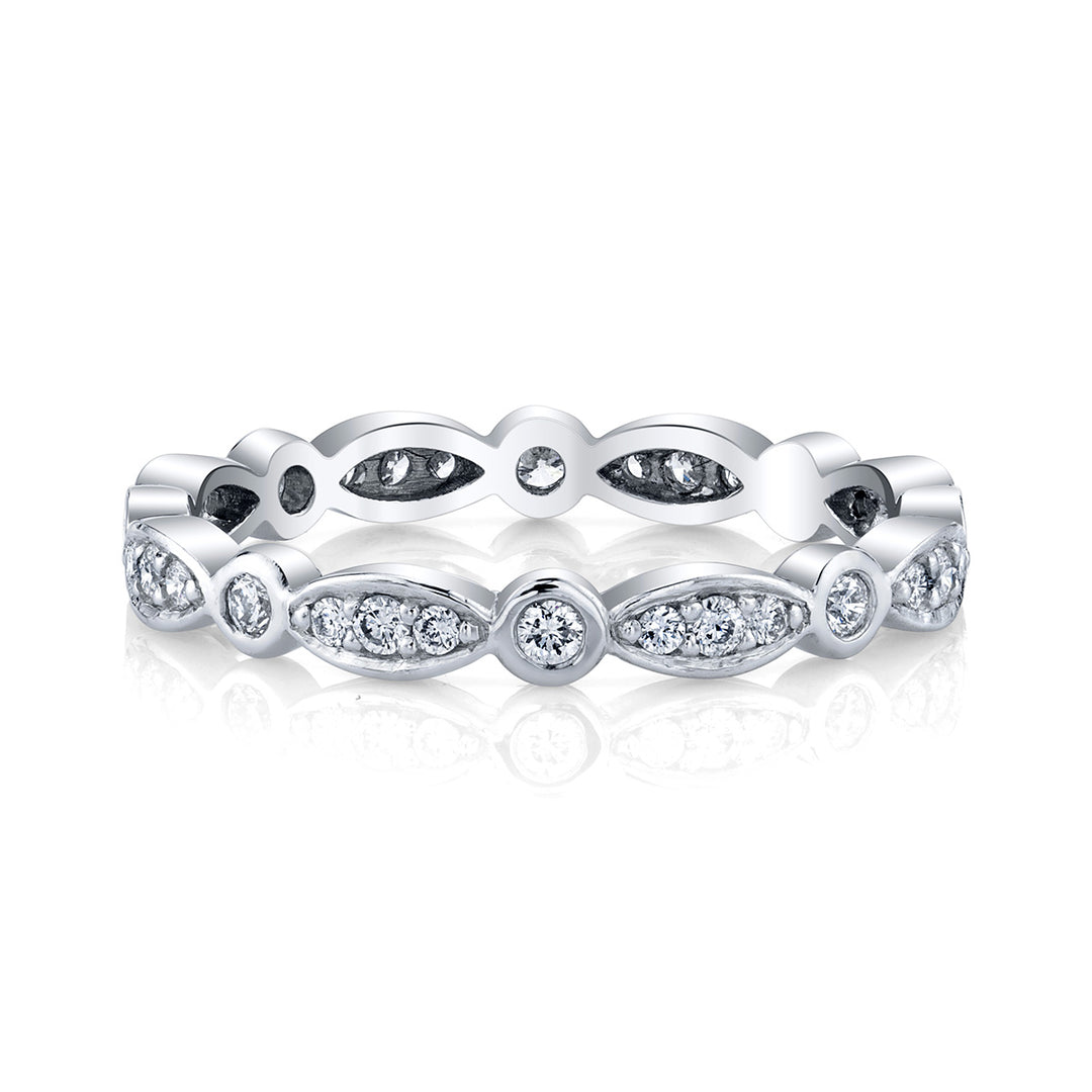 Marquise & Round Diamond Stackable Band