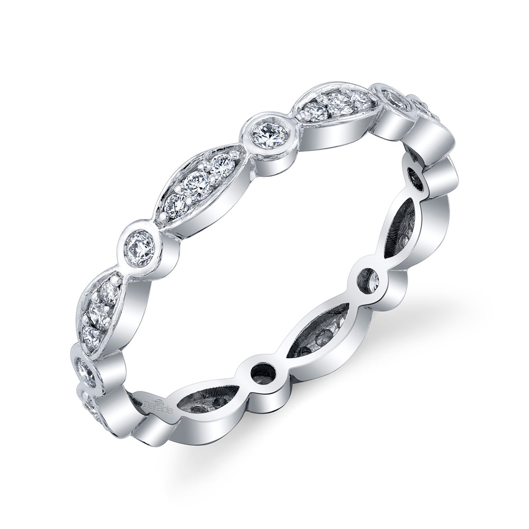Marquise & Round Diamond Stackable Band