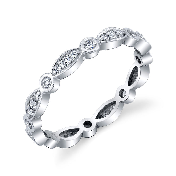 Marquise & Round Diamond Stackable Band