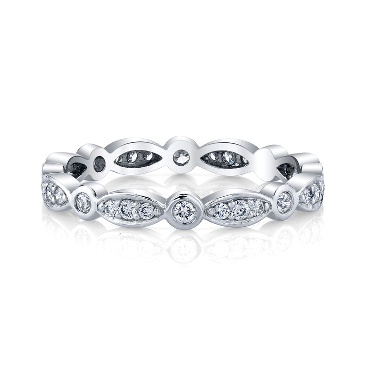 Marquise & Round Diamond Stackable Band
