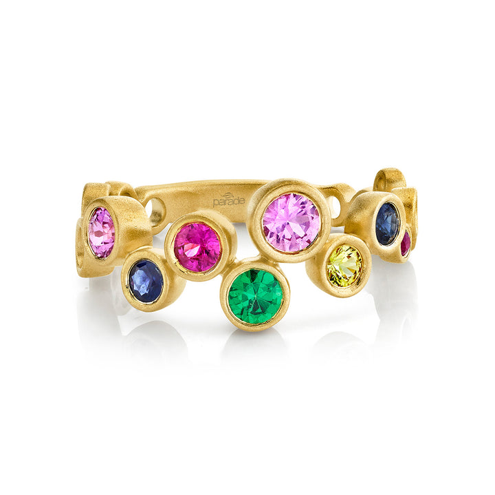 Multicolor Sapphire & Tsavorite Band