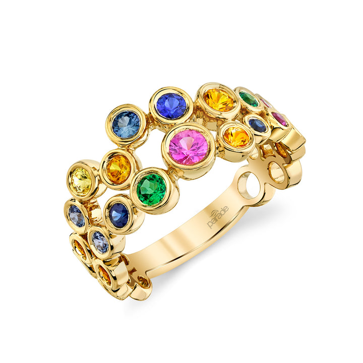 Multicolor Sapphire & Tsavorite Band