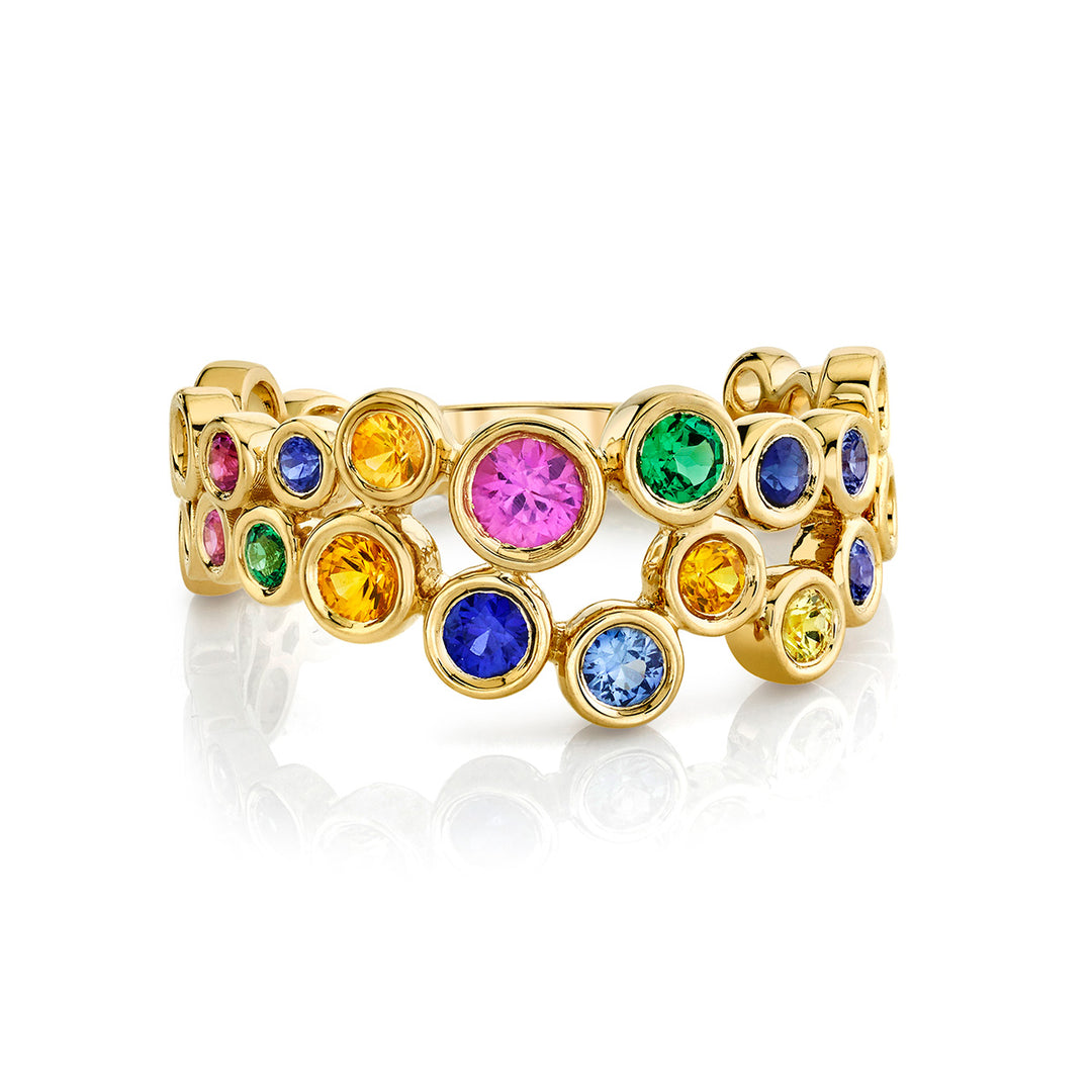Multicolor Sapphire & Tsavorite Band