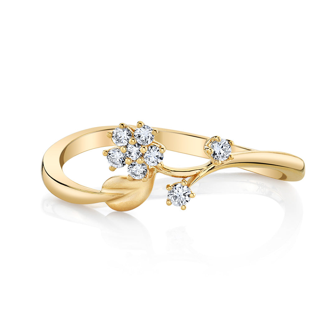 Diamond Lyria Leaves Ring