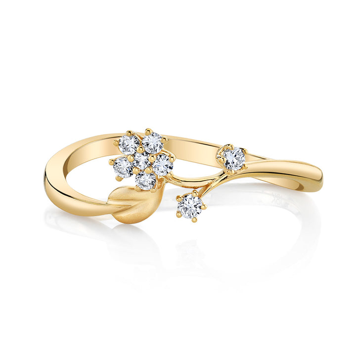 Diamond Lyria Leaves Ring
