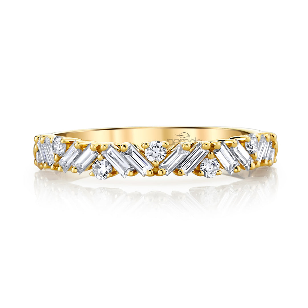 Round & Baguette Diamond Band