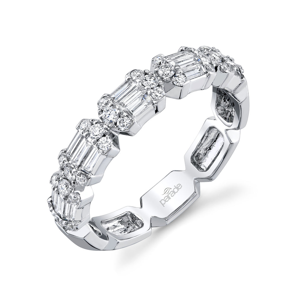 Round & Baguette Diamond Band