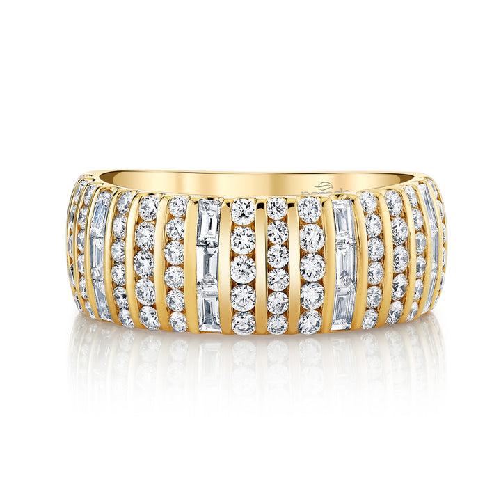 Round & Baguette Diamond Channel-Set Band