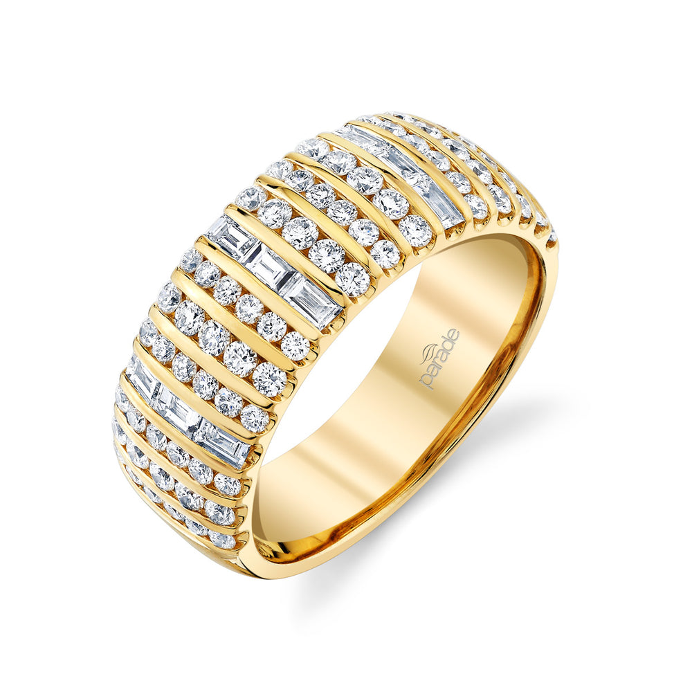 Round & Baguette Diamond Channel-Set Band