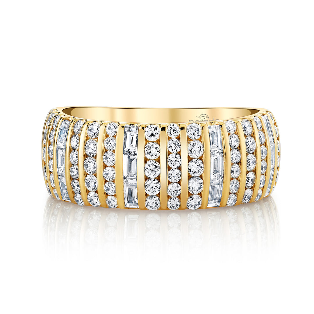 Round & Baguette Diamond Channel-Set Band