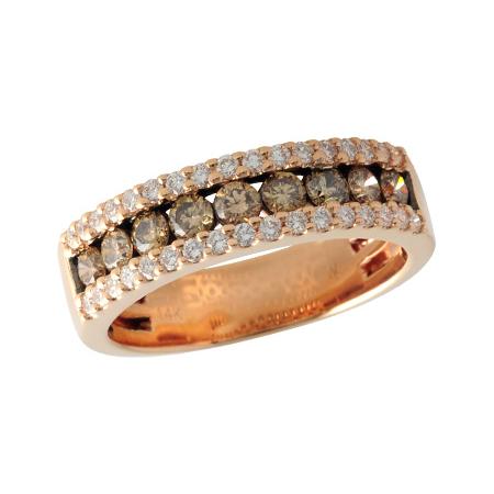14KT Gold Ladies Brown Diamond Wedding Ring