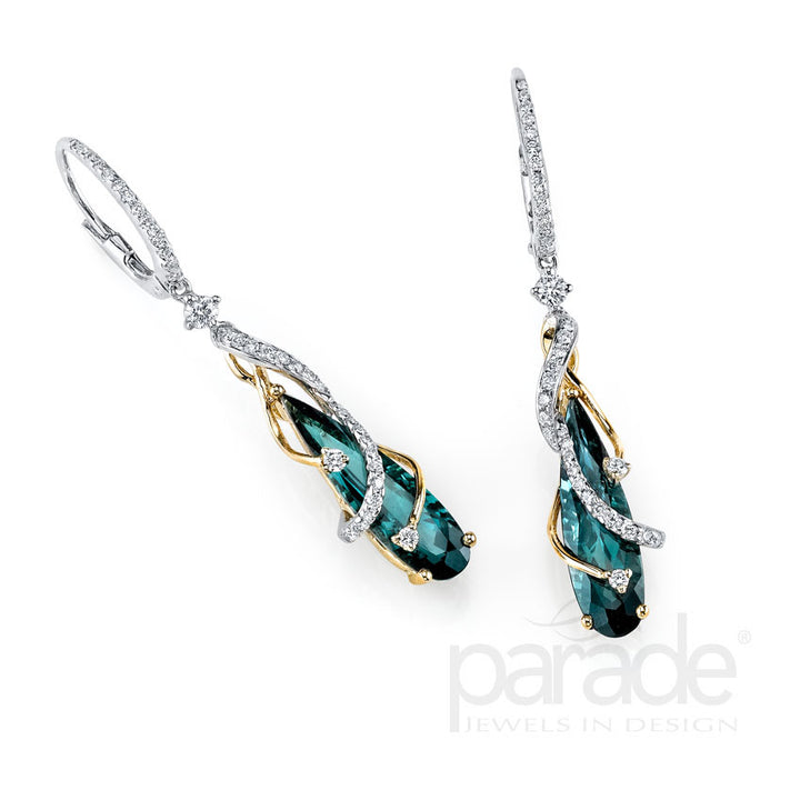 Green Tourmaline Dangle Earrings