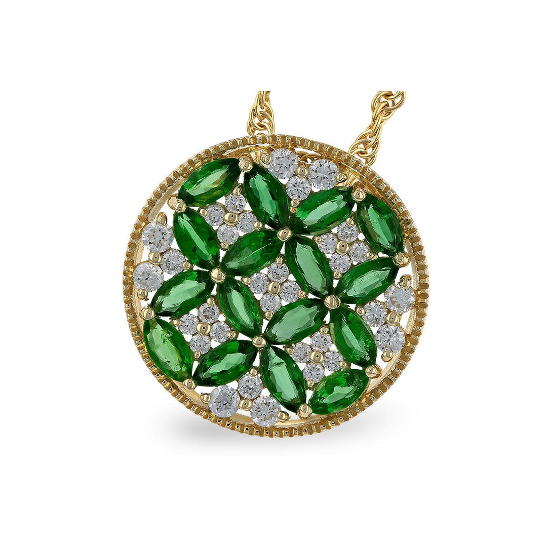 14KT Gold Emerald Necklace
