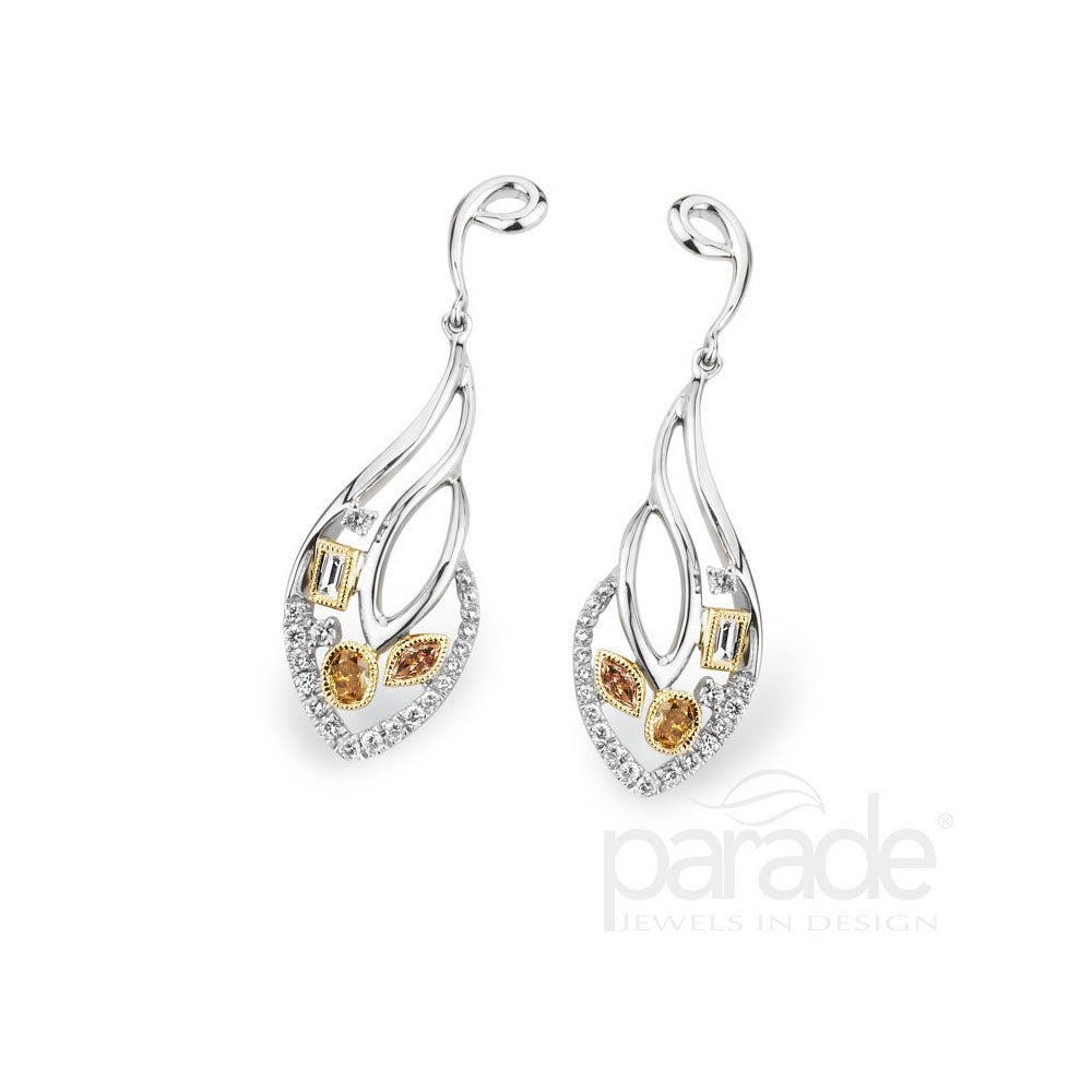 Fancy Color Diamond Dangle Earrings