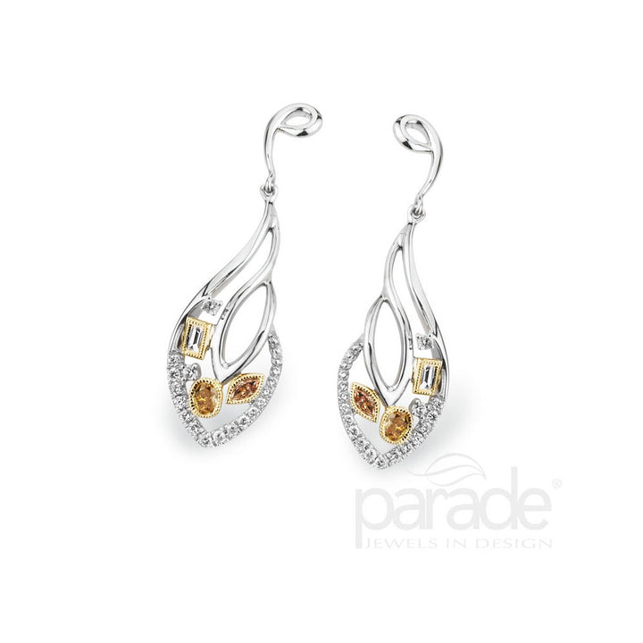 Fancy Color Diamond Dangle Earrings