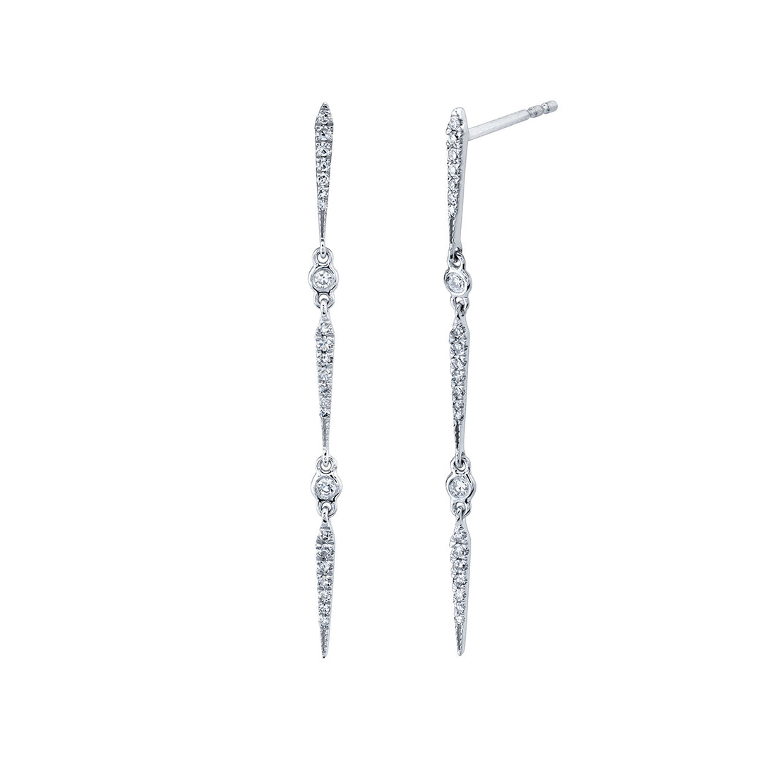 Round Diamond Dangle Earrings