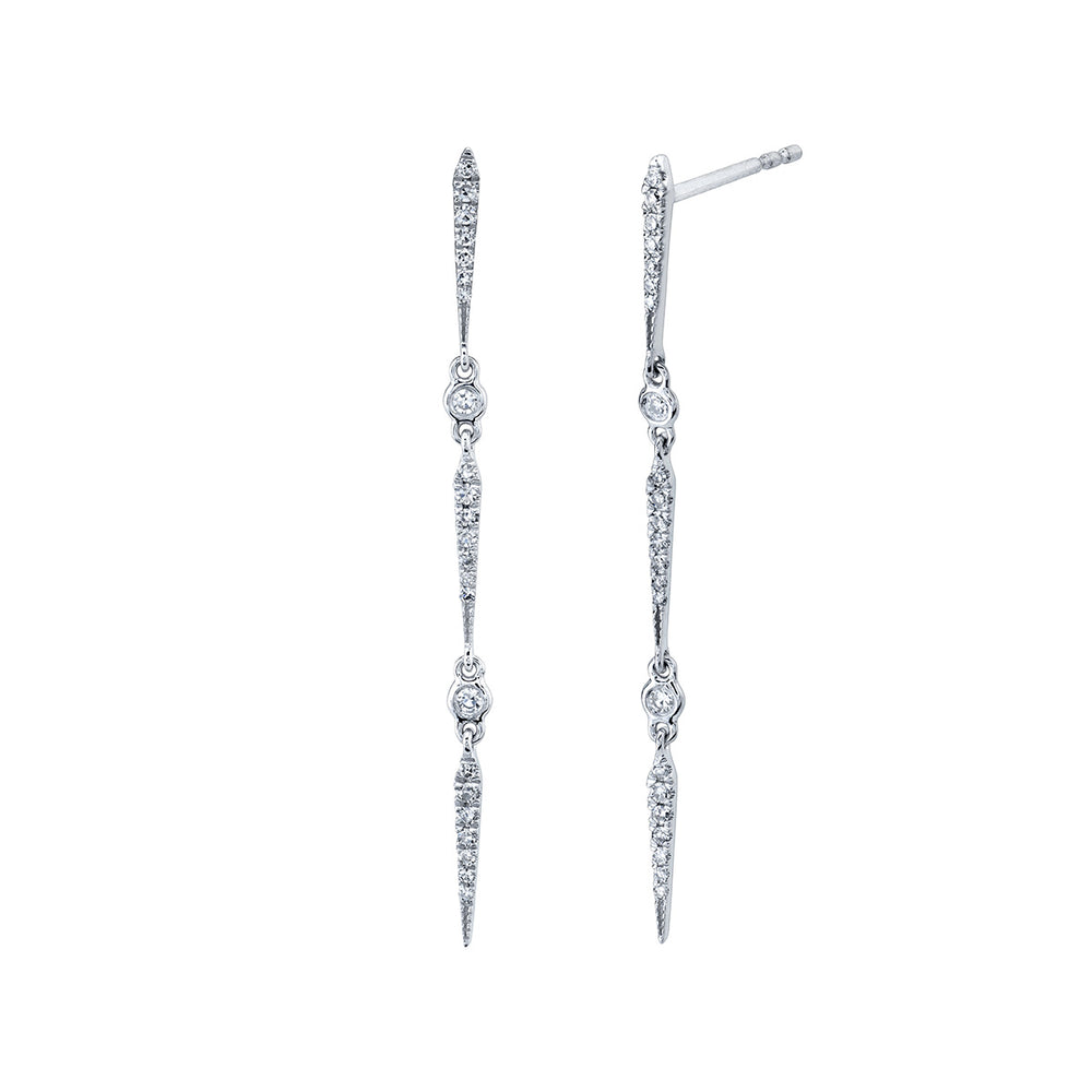 Round Diamond Dangle Earrings