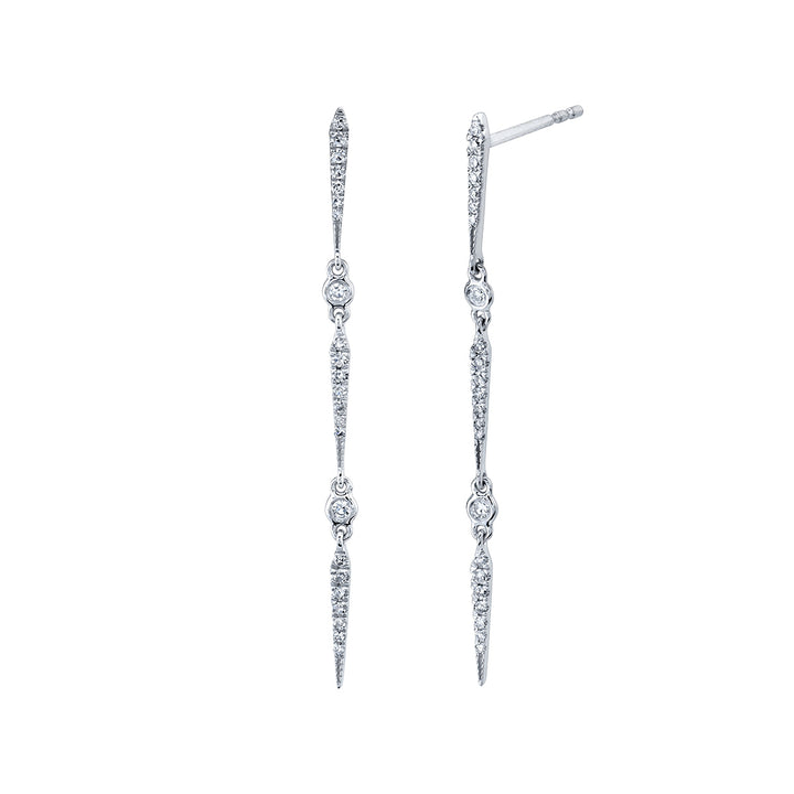 Round Diamond Dangle Earrings