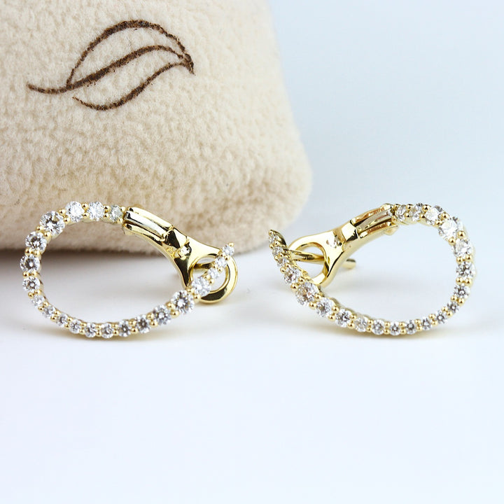 Diamond Curved Hoop Earrings