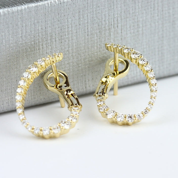 Diamond Curved Hoop Earrings