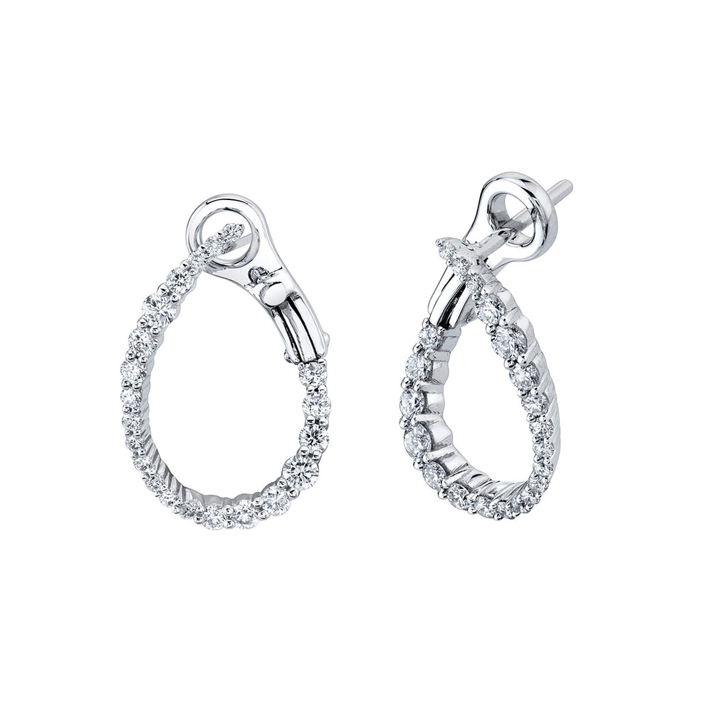 Diamond Curved Hoop Earrings