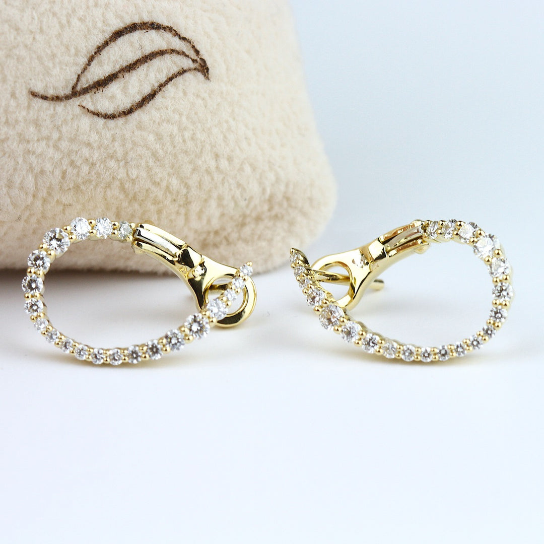 Diamond Curved Hoop Earrings