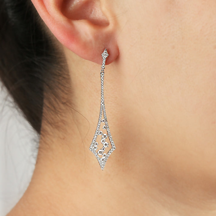 Teardrop Diamond Dangle Earrings