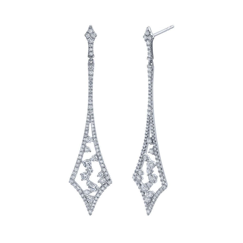 Teardrop Diamond Dangle Earrings