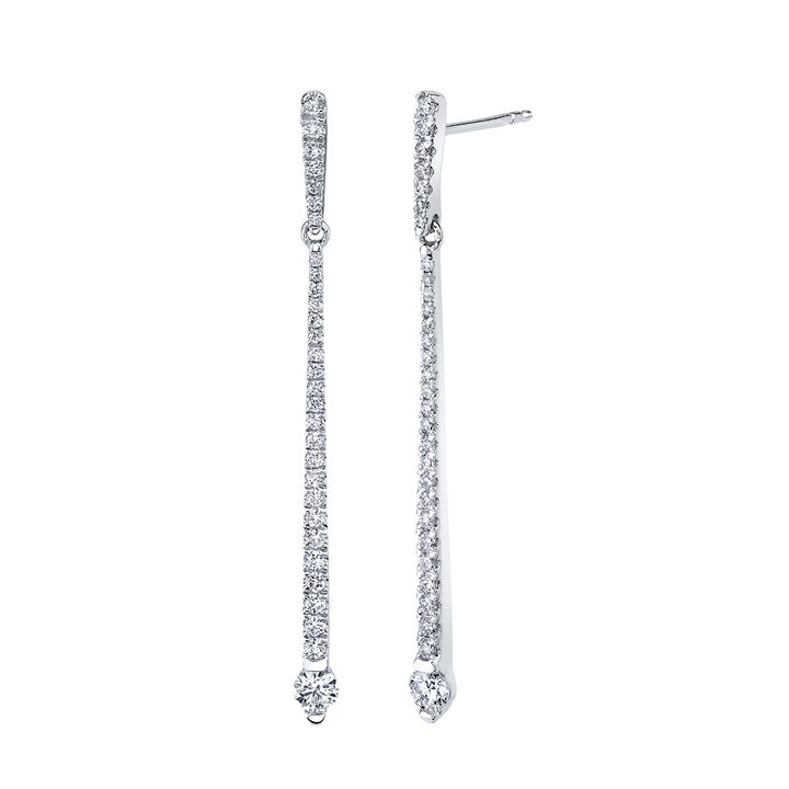 Round Diamond Bar Dangle Earrings