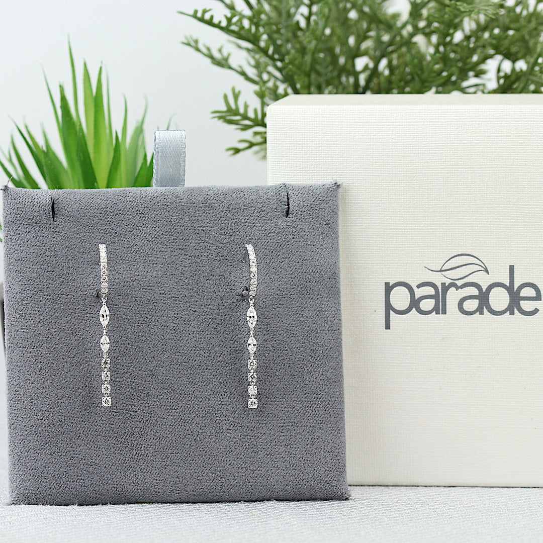 Marquise & Round Diamond Hoop Earrings