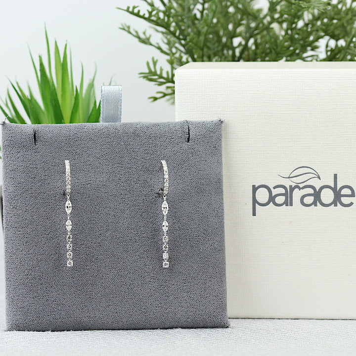 Marquise & Round Diamond Hoop Earrings