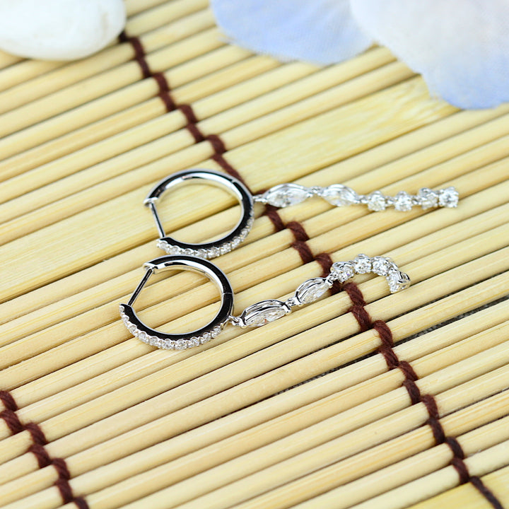 Marquise & Round Diamond Hoop Earrings