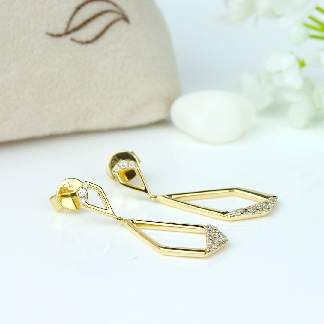 Diamond Geometric Dangle Earrings